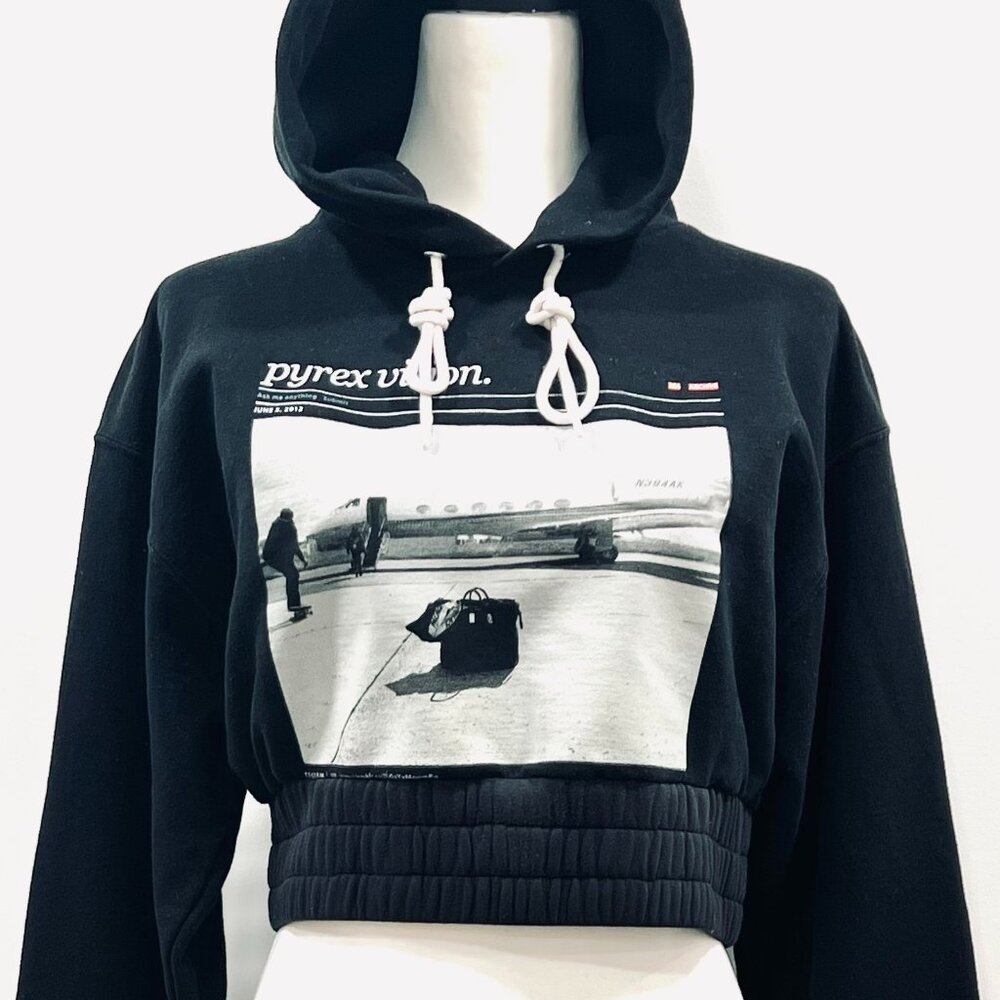 "UpCycled" Virgil Abloh x MCA Figures of Speech Pyrex Cropped Hoodie